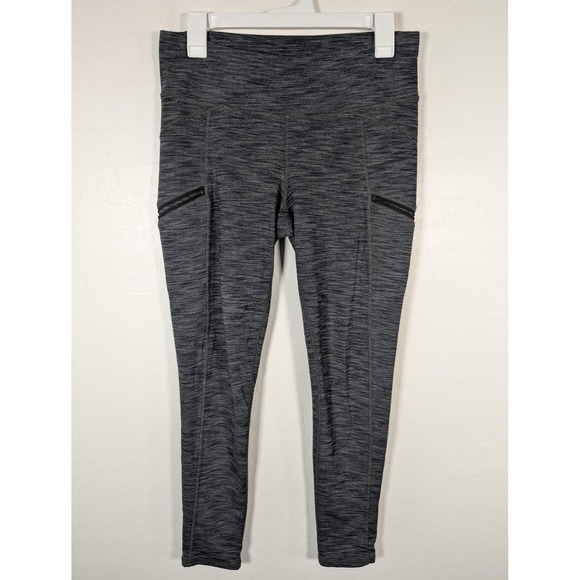 Athleta Pants - Athleta Leggings Womens Medium Gray High Rise Zip Pocket Activewear Yoga Pants